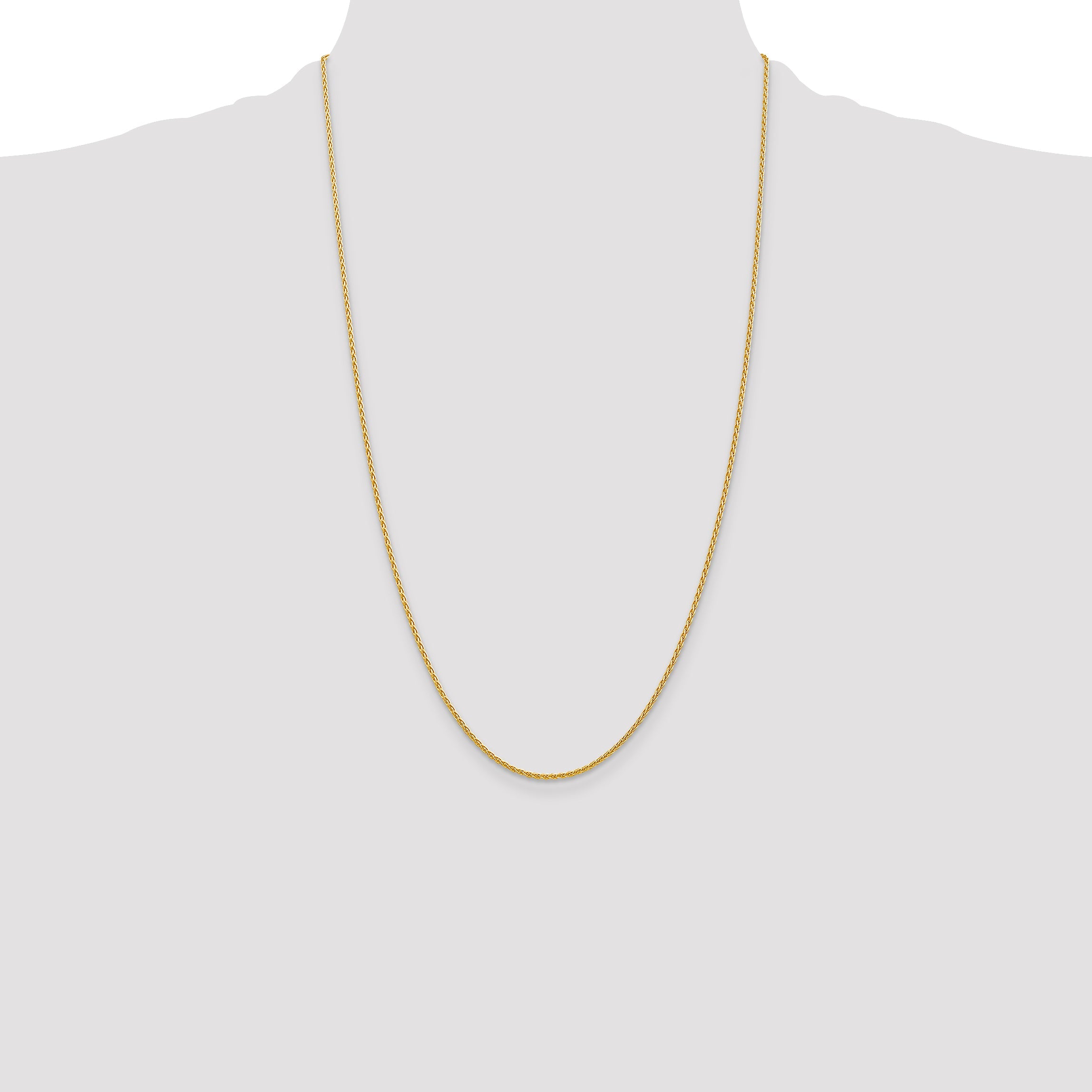 14K Yellow Gold 26 Inch 1.5mm Parisian Wheat With Lobster Clasp Chain Necklace
