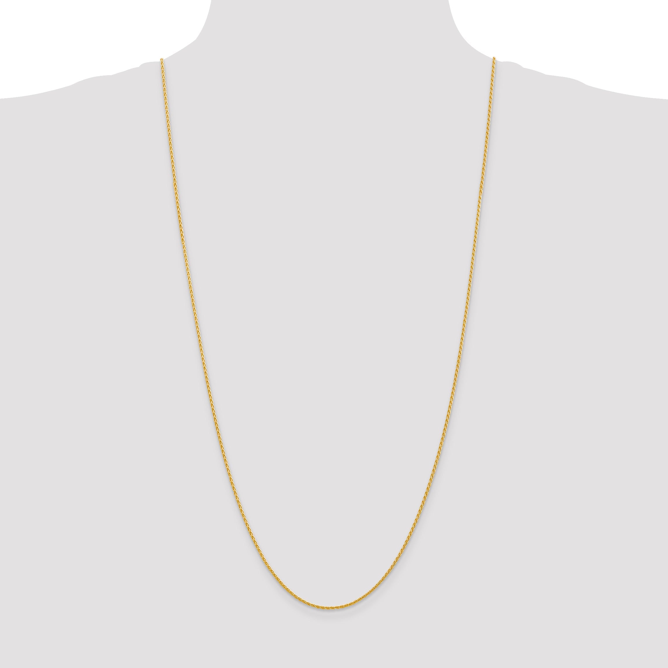 14K Yellow Gold 30 Inch 1.5mm Parisian Wheat With Lobster Clasp Chain Necklace