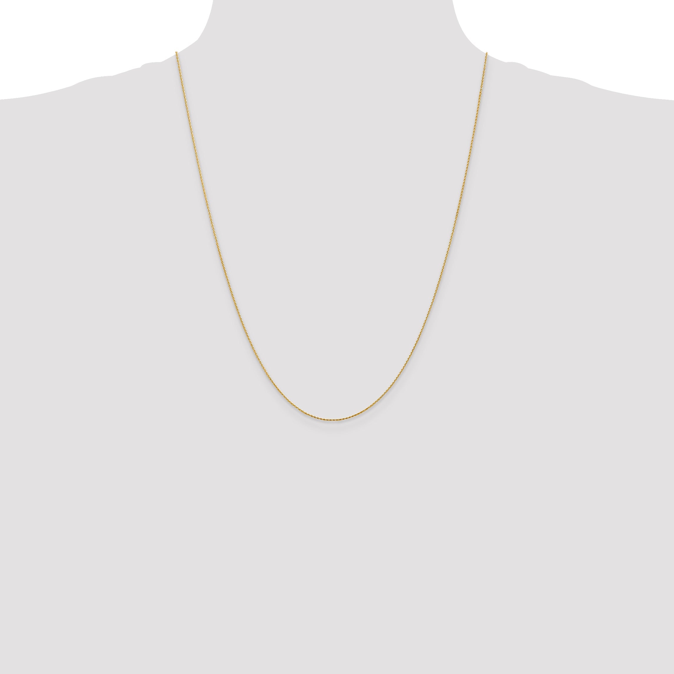 14K Yellow Gold 24 Inch .8mm Diamond-Cut Parisian Wheat With Lobster Clasp Chain Necklace
