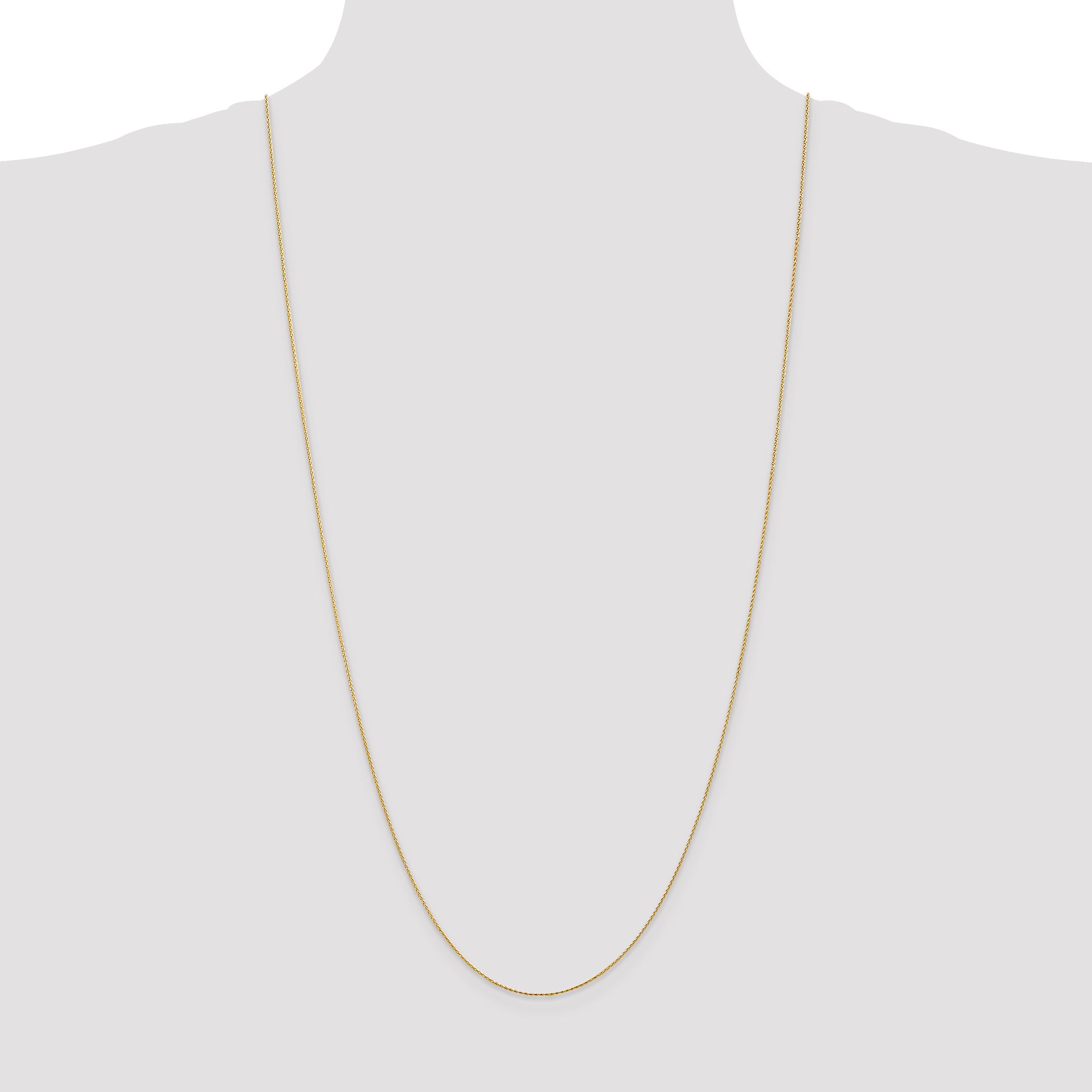 14K Yellow Gold 30 Inch .8mm Diamond-Cut Parisian Wheat With Lobster Clasp Chain Necklace