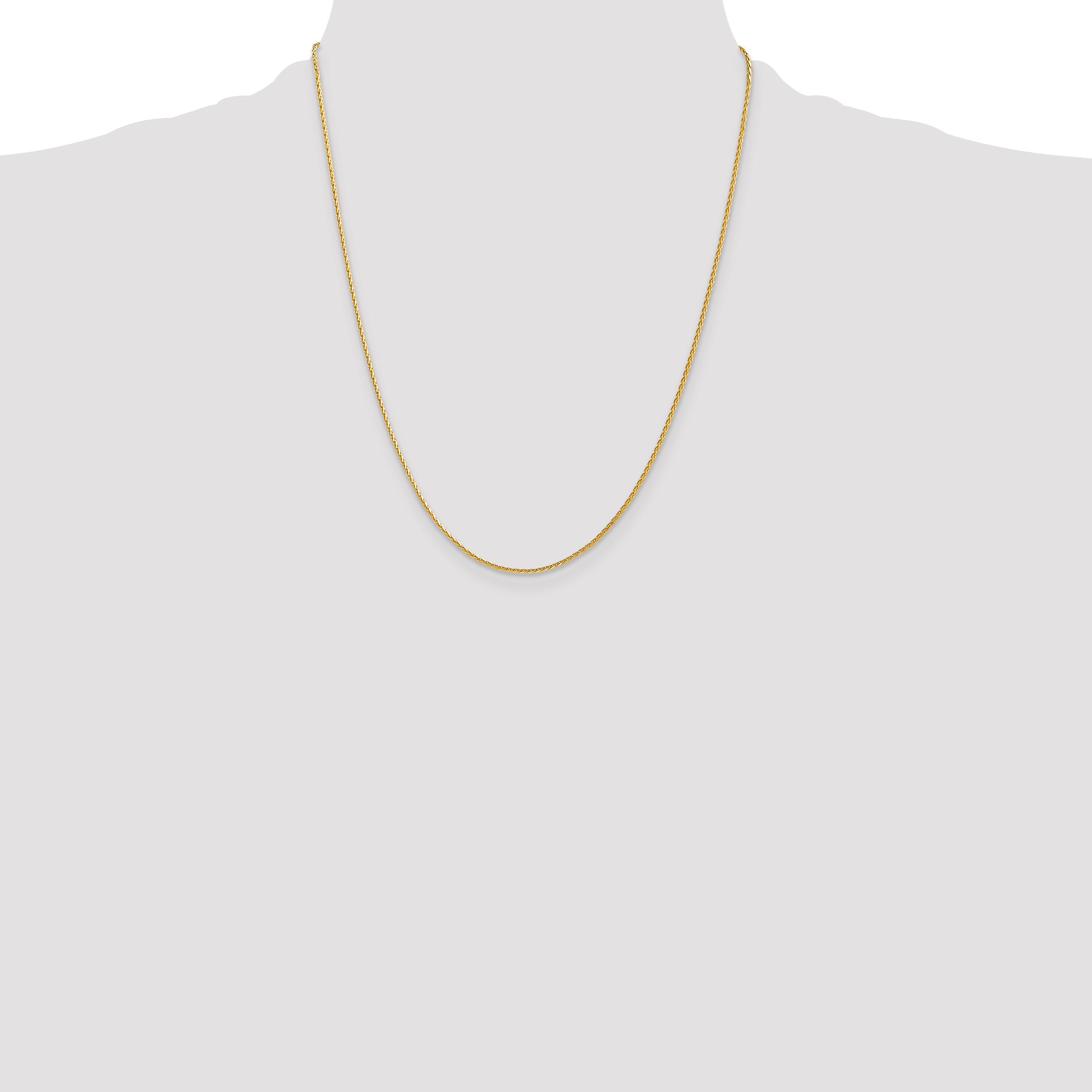 14K Yellow Gold 22 Inch 1.5mm Diamond-Cut Parisian Wheat With Lobster Clasp Chain Necklace