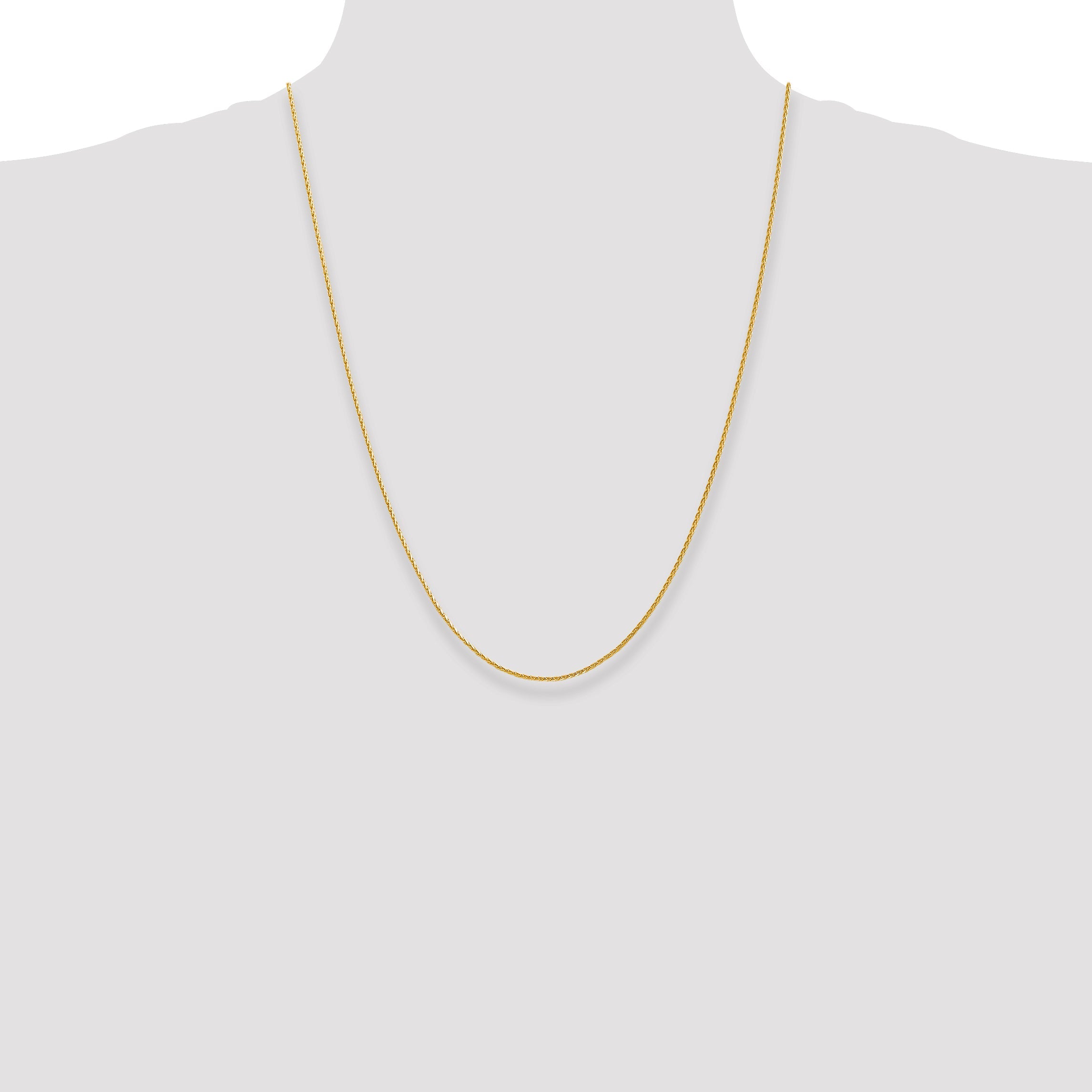 14K Yellow Gold 24 Inch 1.5mm Diamond-Cut Parisian Wheat With Lobster Clasp Chain Necklace