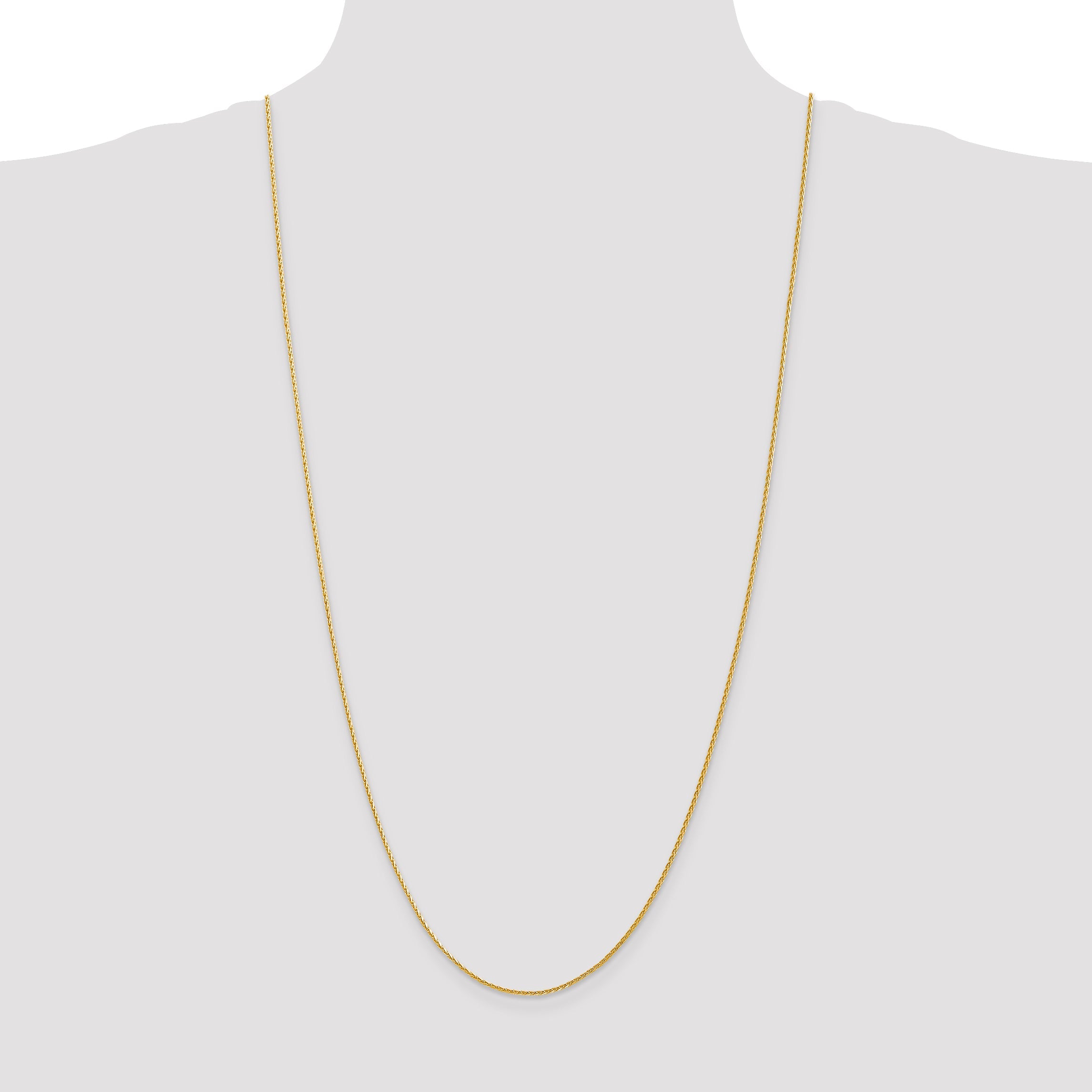 14K Yellow Gold 30 Inch 1.5mm Diamond-Cut Parisian Wheat With Lobster Clasp Chain Necklace