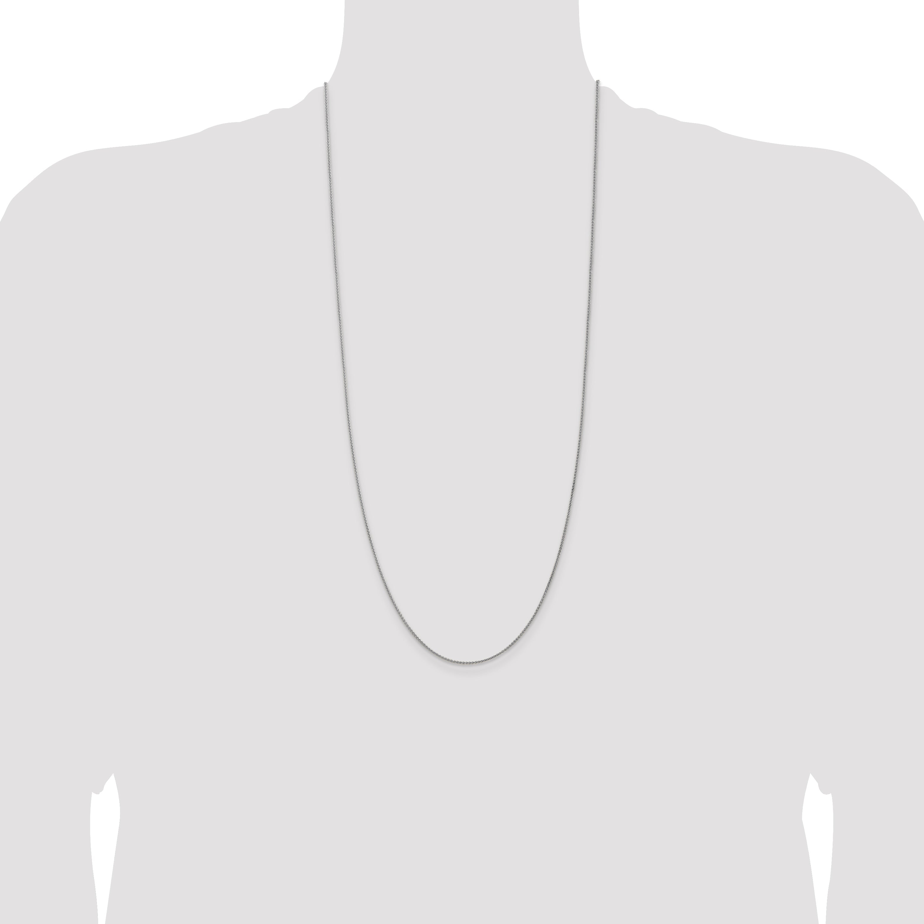 14K White Gold 30 Inch 1.25mm Spiga With Lobster Clasp Chain Necklace