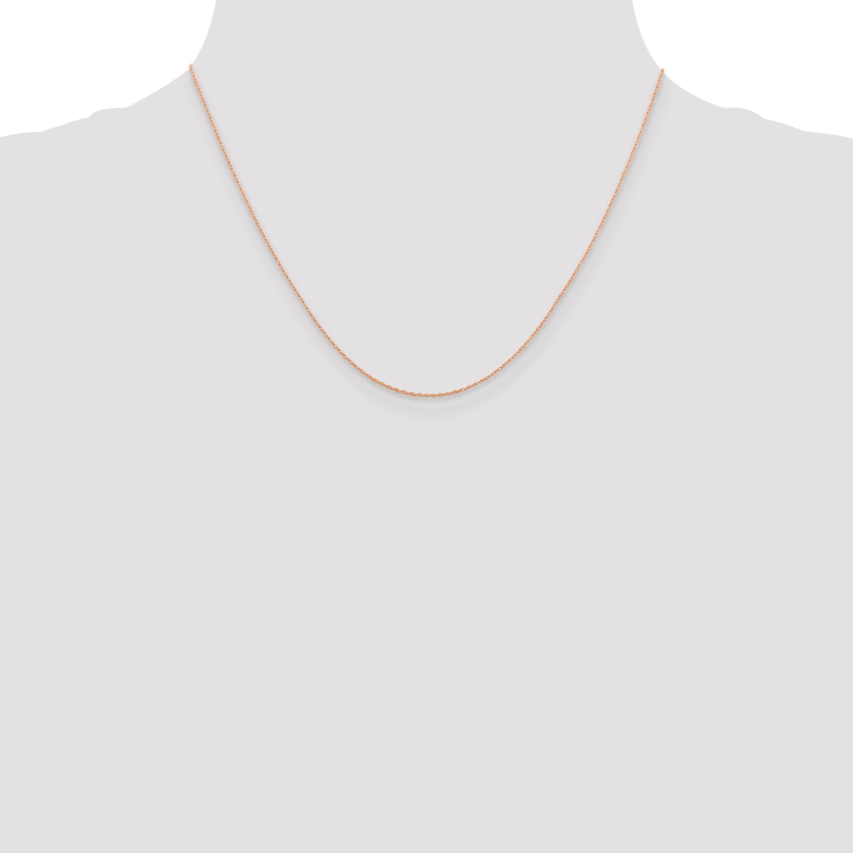 14K Rose Gold 18 Inch .5mm Baby Rope With Spring Ring Clasp Chain Necklace