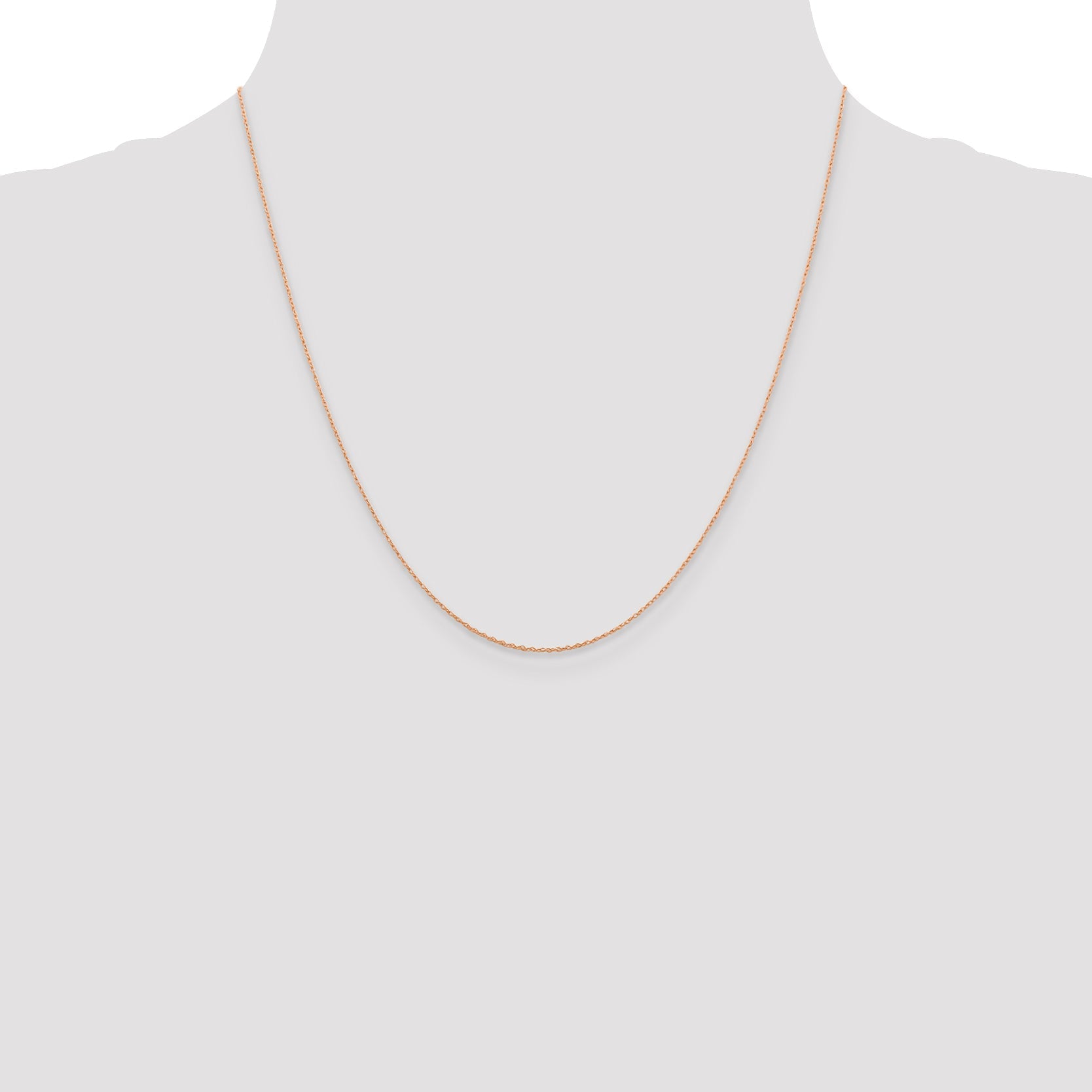 14K Rose Gold 20 Inch .5mm Baby Rope With Spring Ring Clasp Chain Necklace