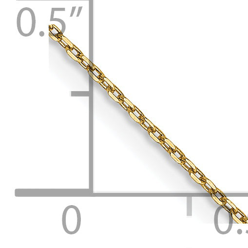 14K Yellow Gold 14 Inch .8mm Diamond-Cut Cable With Lobster Clasp Chain Necklace