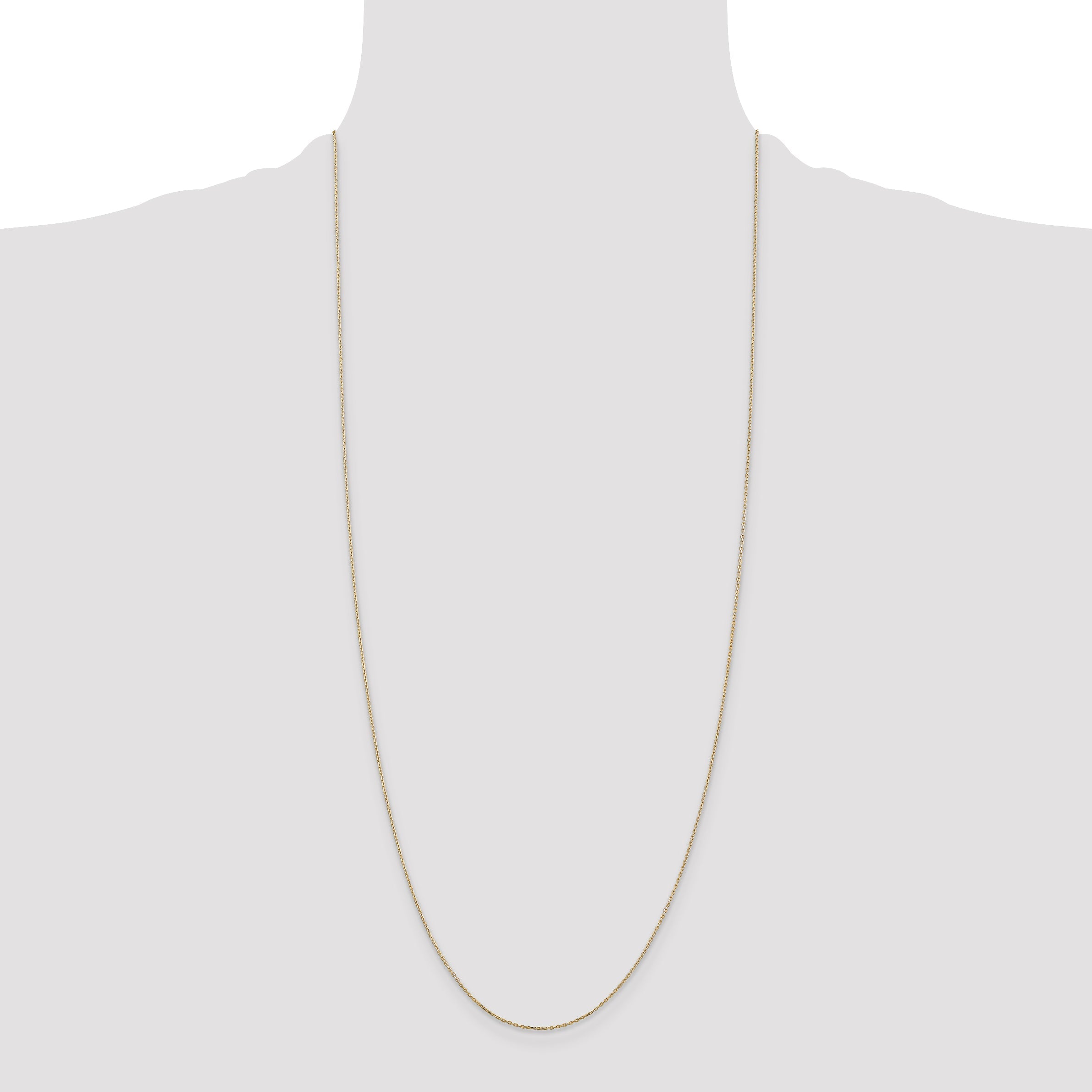14K Yellow Gold 30 Inch .8mm Diamond-Cut Cable With Lobster Clasp Chain Necklace