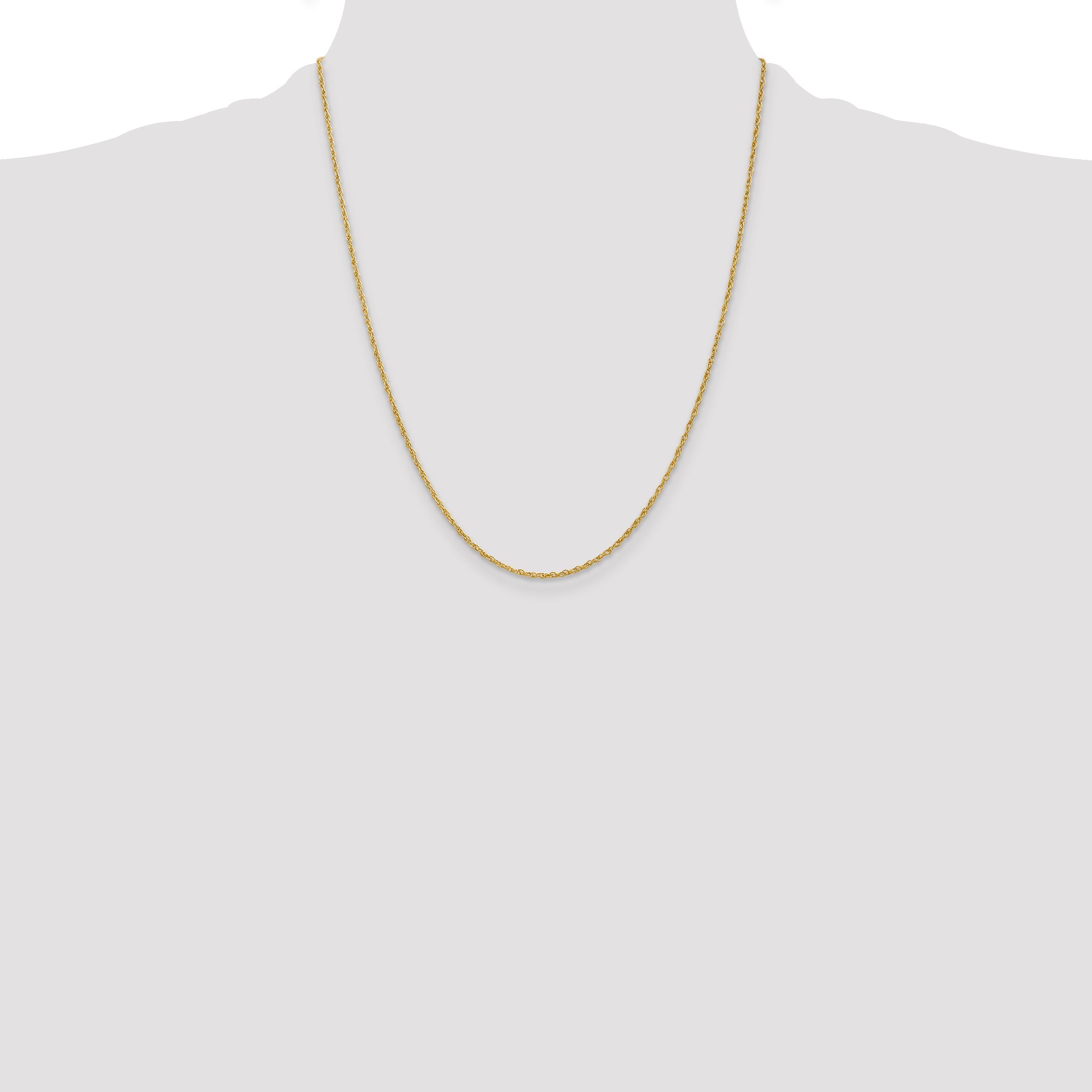 14K Yellow Gold 22 Inch 1.3 Heavy Baby Rope With Lobster Clasp Chain Necklace