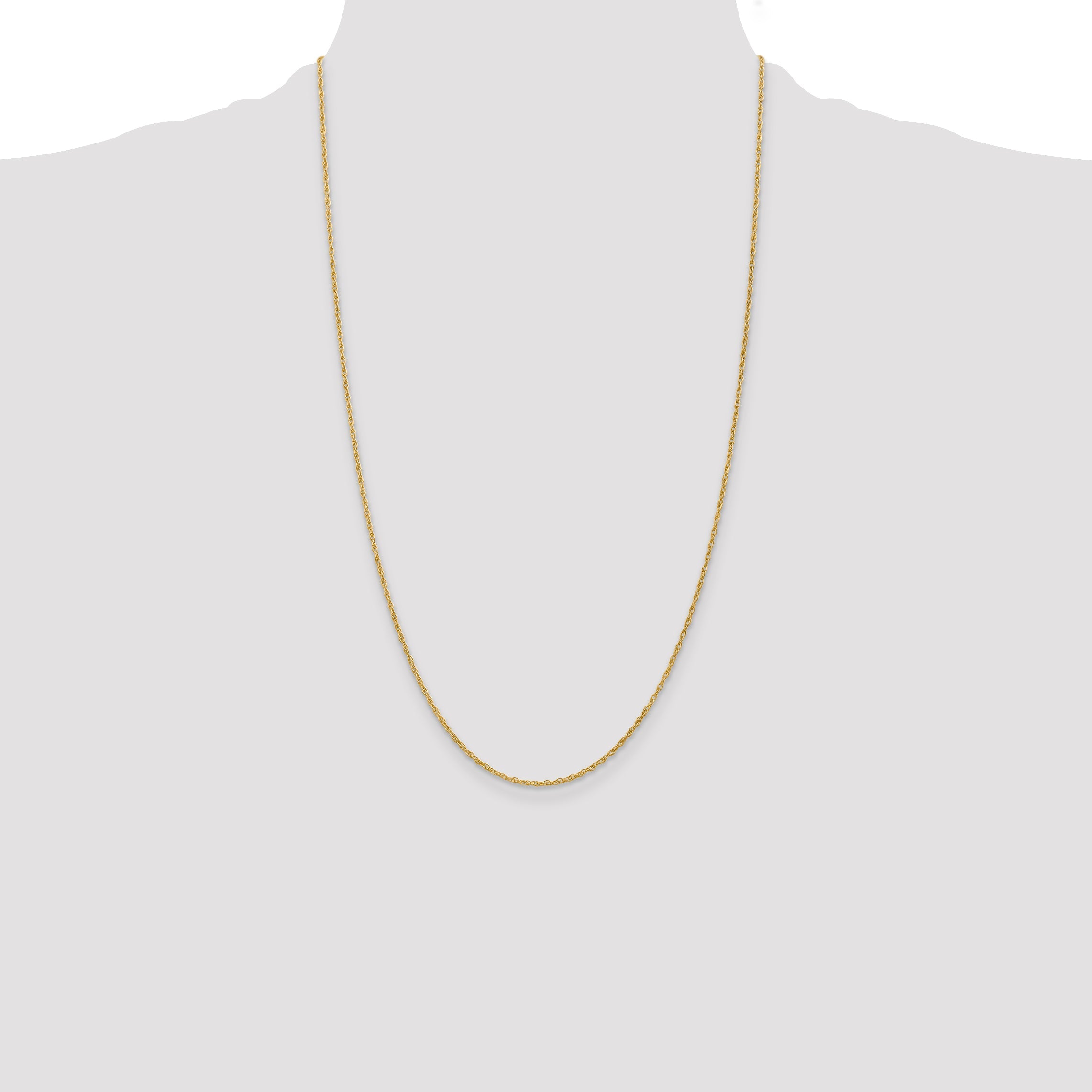 14K Yellow Gold 26 Inch 1.3 Heavy Baby Rope With Lobster Clasp Chain Necklace