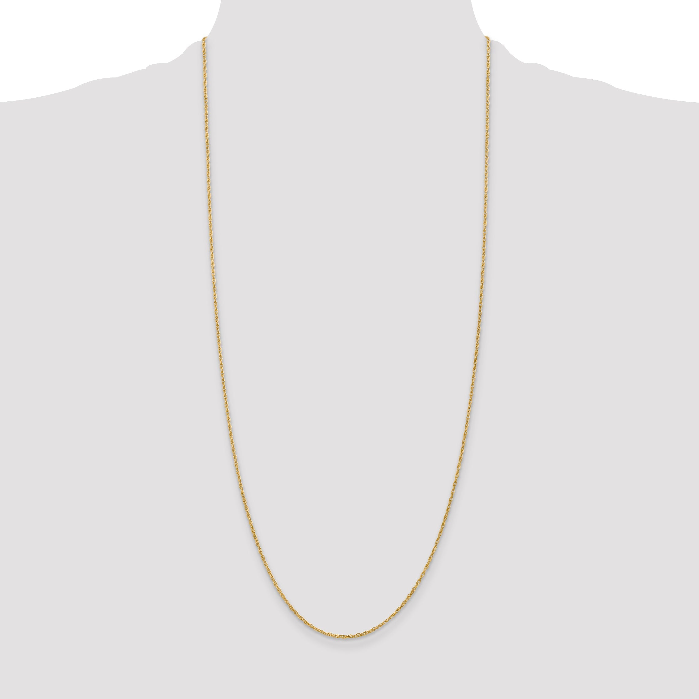 14K Yellow Gold 30 Inch 1.3 Heavy Baby Rope With Lobster Clasp Chain Necklace