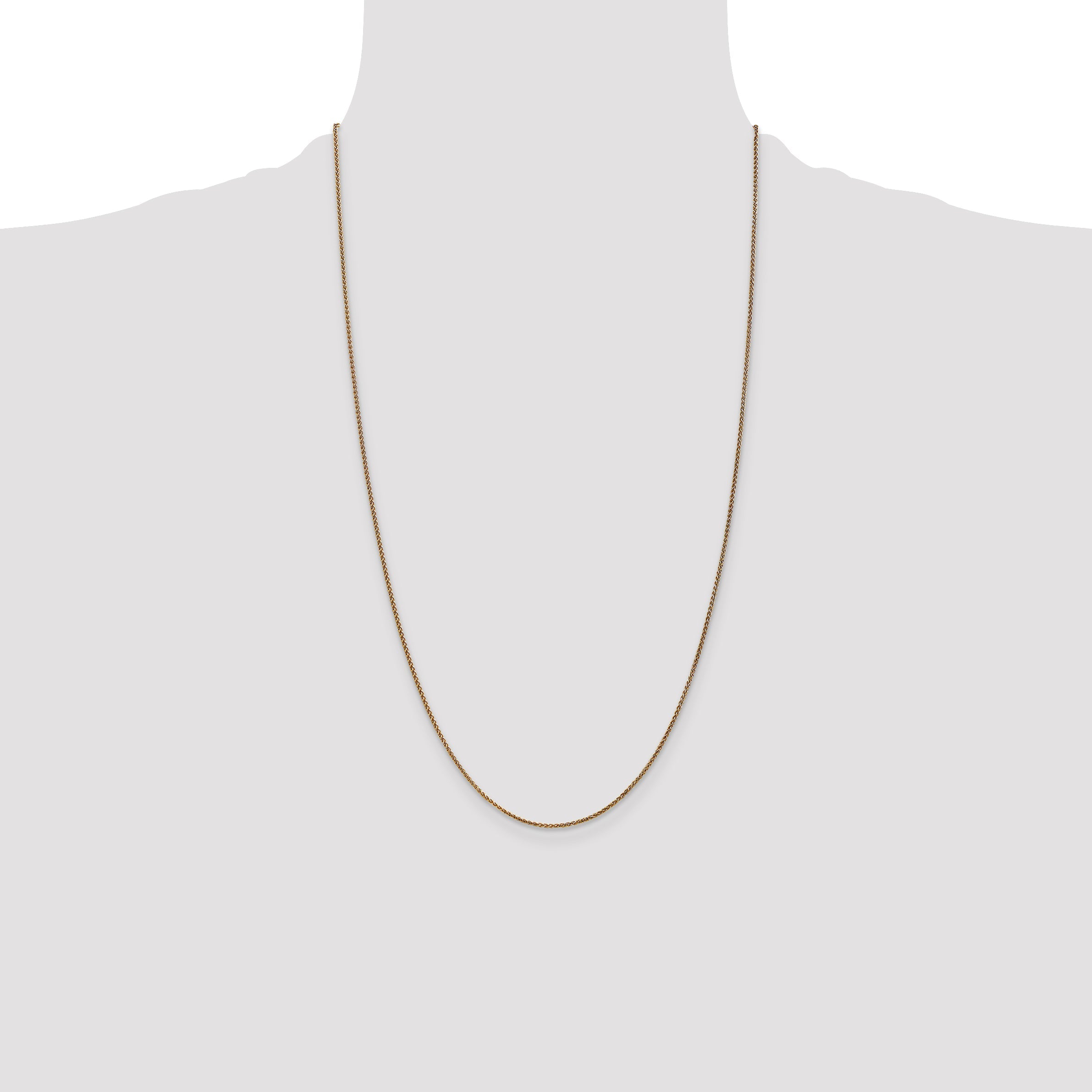 14K Yellow Gold 26 Inch 1.25mm Diamond-Cut Spiga With Lobster Clasp Chain Necklace