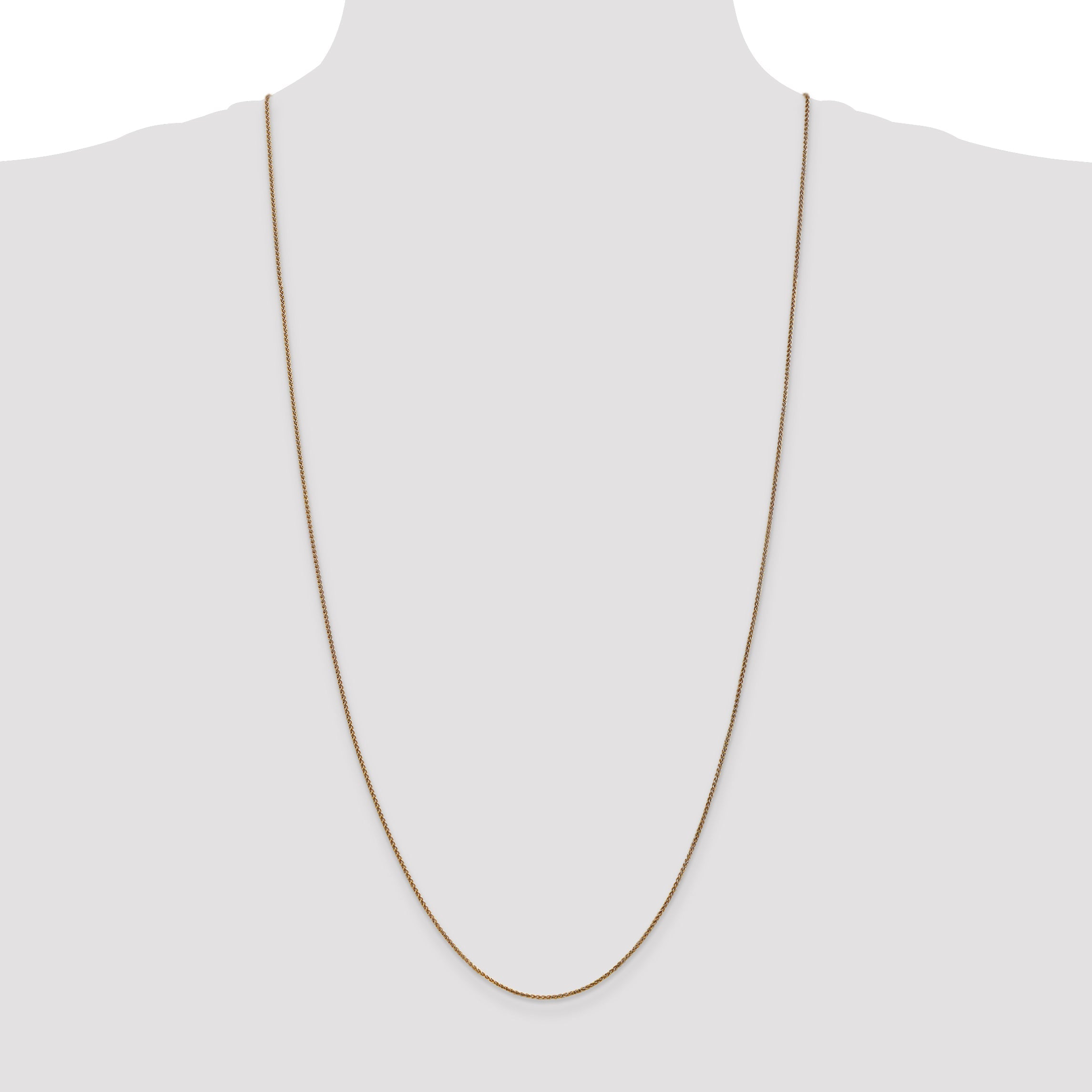 14K Yellow Gold 30 Inch 1.25mm Diamond-Cut Spiga With Lobster Clasp Chain Necklace