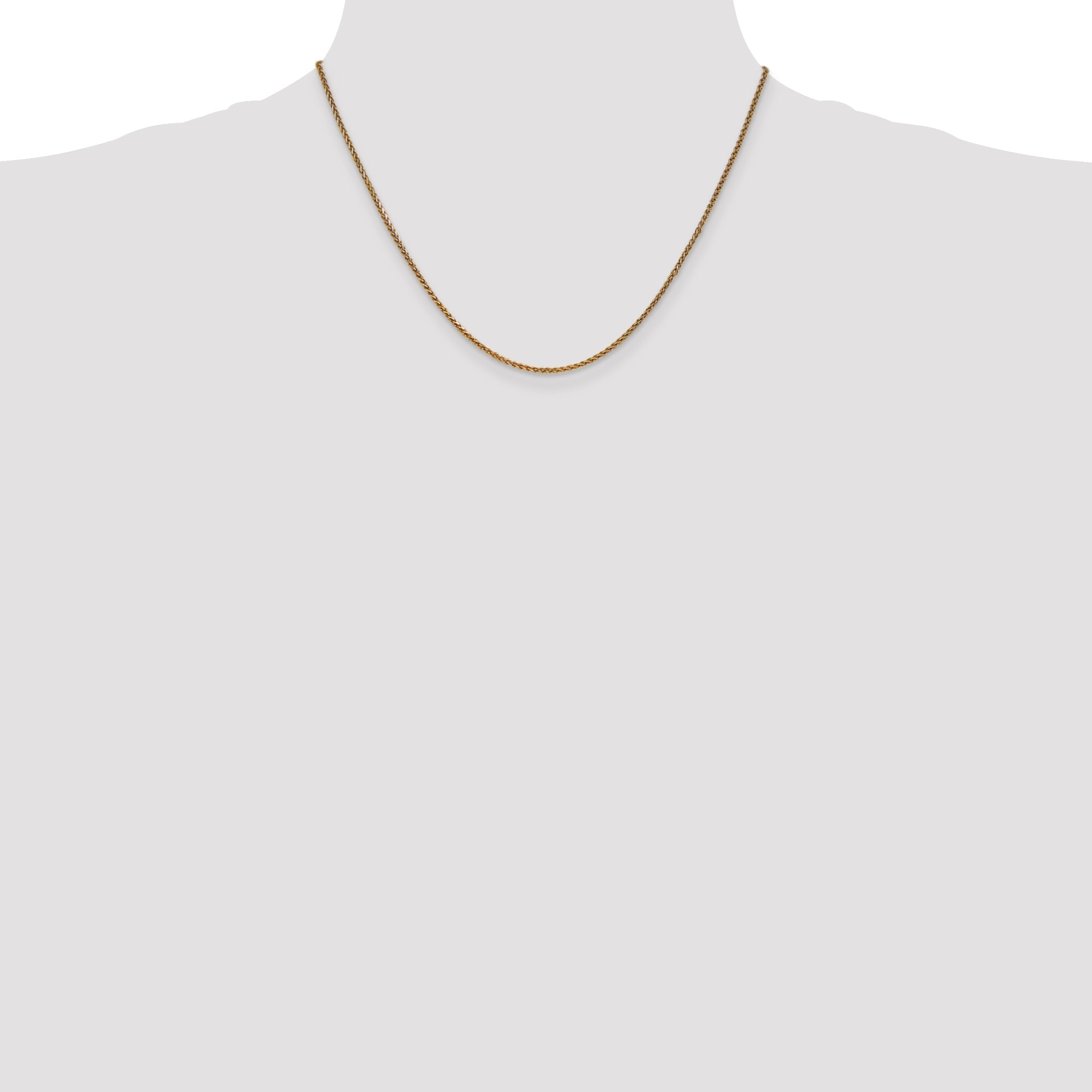 14K Yellow Gold 18 Inch 1.7mm Diamond-Cut Spiga With Lobster Clasp Chain Necklace