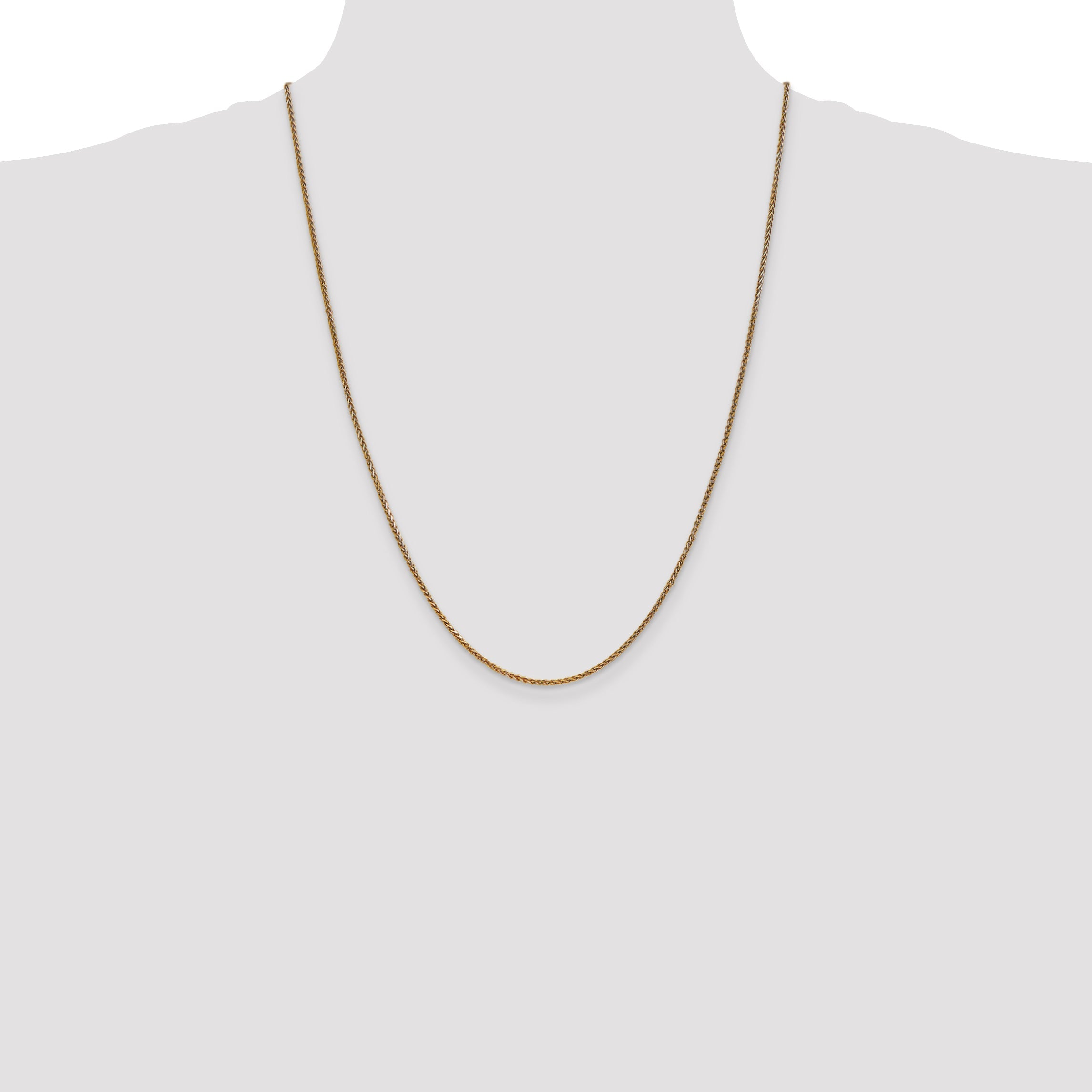 14K Yellow Gold 24 Inch 1.7mm Diamond-Cut Spiga With Lobster Clasp Chain Necklace