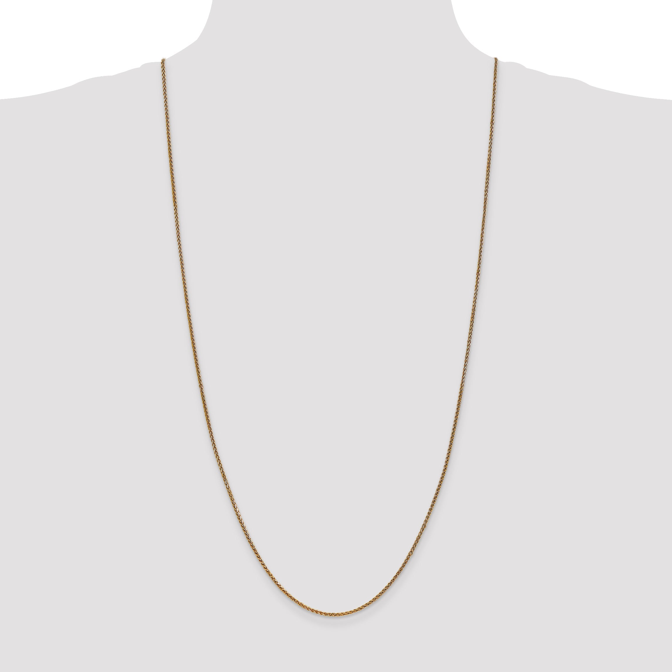 14K Yellow Gold 30 Inch 1.7mm Diamond-Cut Spiga With Lobster Clasp Chain Necklace