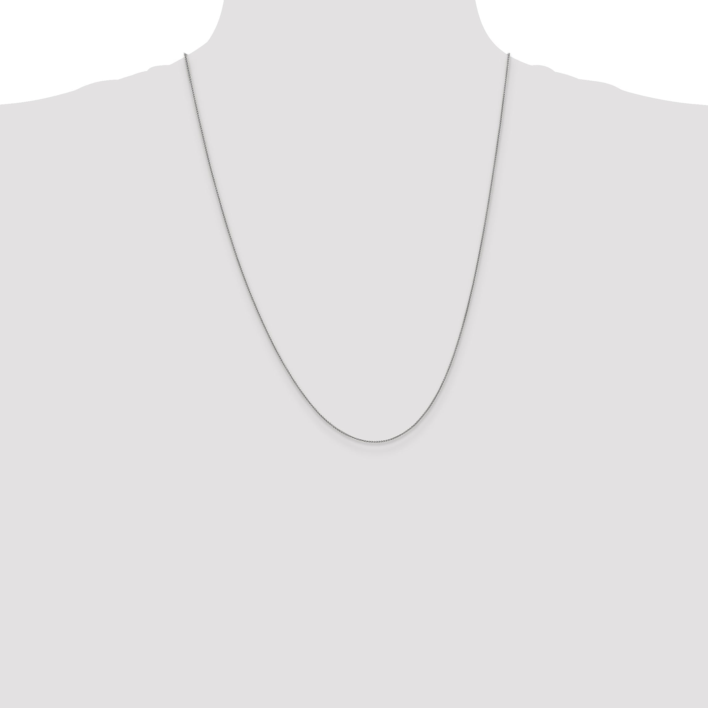 14K White Gold 24 Inch .85mm Spiga With Lobster Clasp Chain Necklace