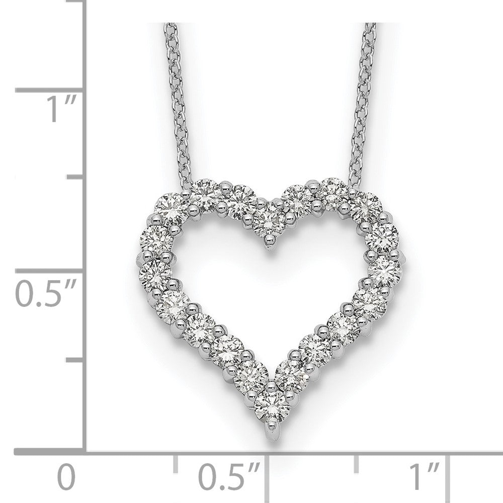 14K White Gold True Origin 1 Carat Lab Grown Diamond Vs Def 18 Inch Open Heart Pendant Necklace