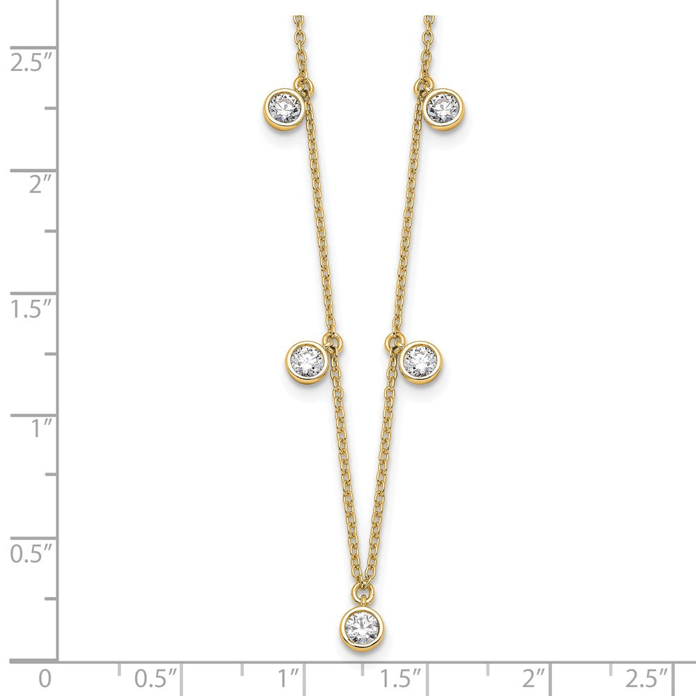 14K Yellow Gold True Origin 1 1/6 Carat Lab Grown Diamond Vs Def Nine Station 18 Inch Necklace