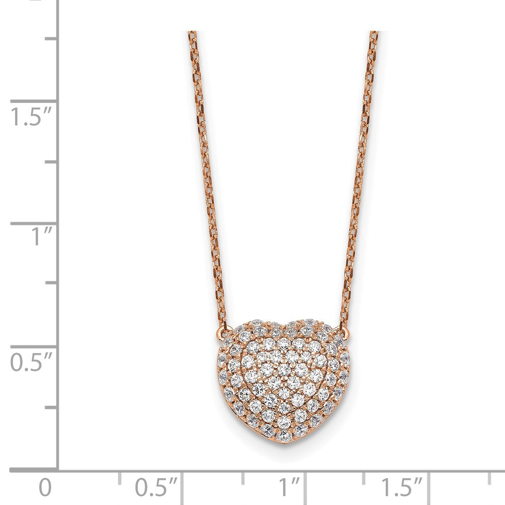 14K Rose Gold True Origin 3/4 Carat Lab Grown Diamond Vs Def 18 Inch Heart Necklace