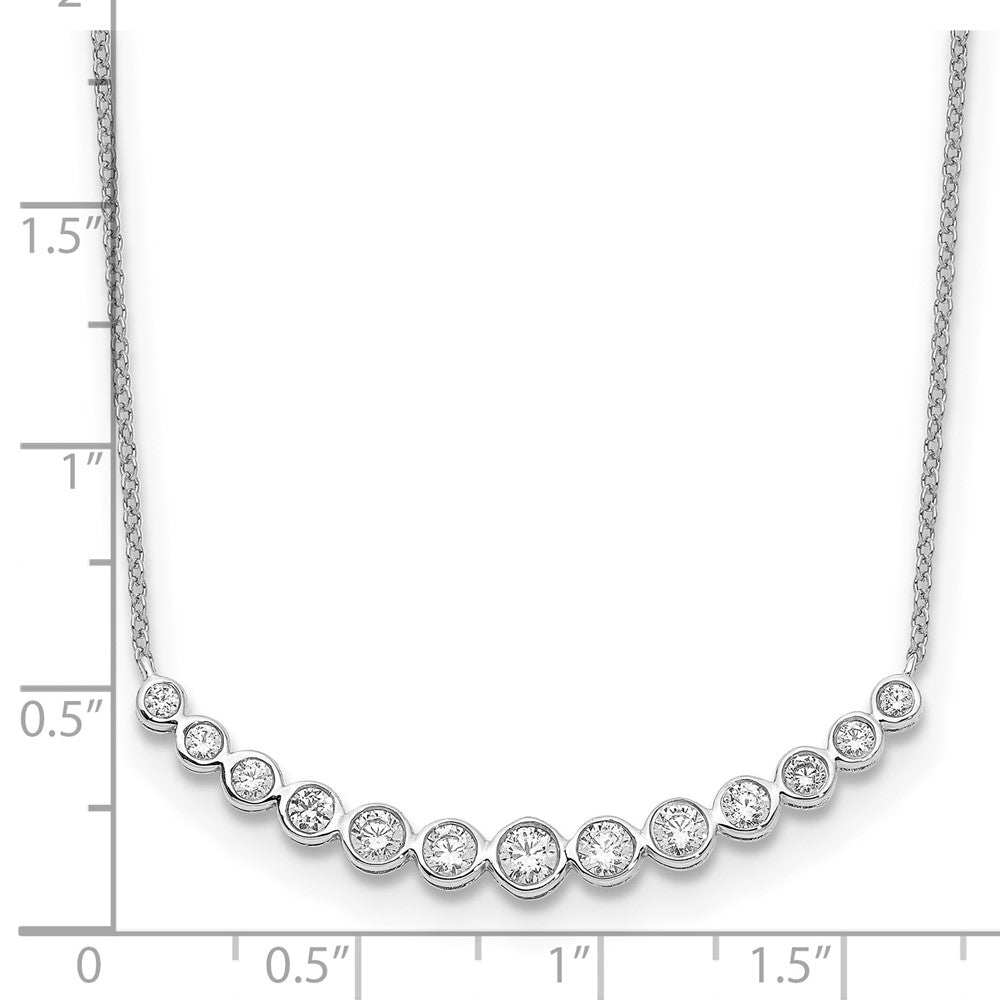 14K White Gold True Origin 3/4 Carat Lab Grown Diamond Vs D E F 18 Inch Graduated Curved Bar Necklace