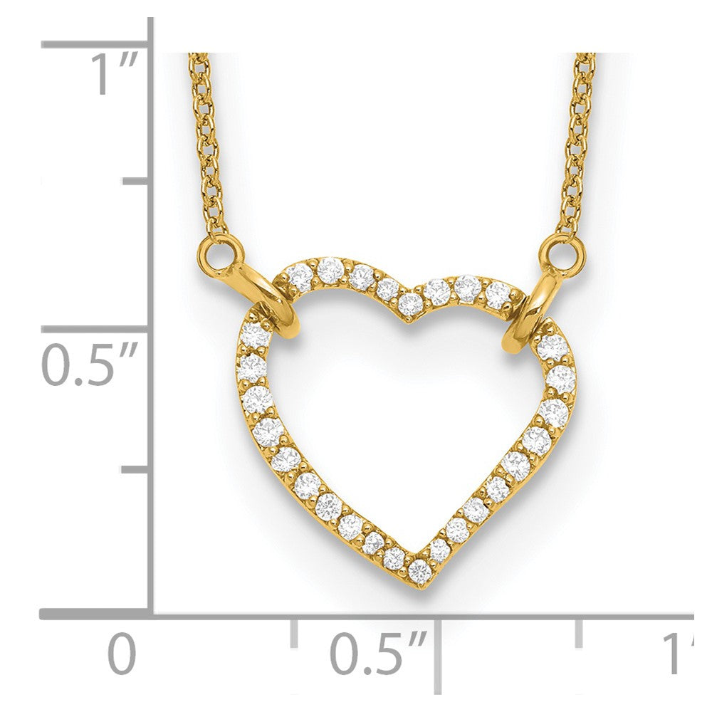 14K Yellow Gold True Origin 1/5 Carat Lab Grown Diamond Vs Def 18 Inch Hearts Pendant Necklace