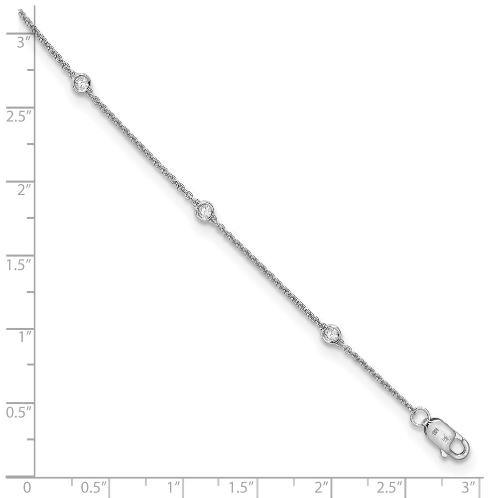 14K White Gold True Origin 1/6 Carat Lab Grown Diamond Vs+ F+ Seven Station 7 Inch Bracelet