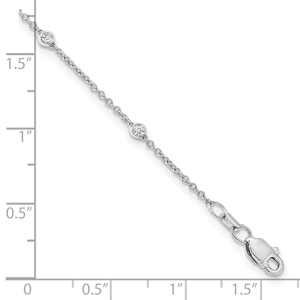 14K White Gold True Origin 1/6 Carat Lab Grown Diamond Vs+ F+ Eight Station 8 Inch Bracelet