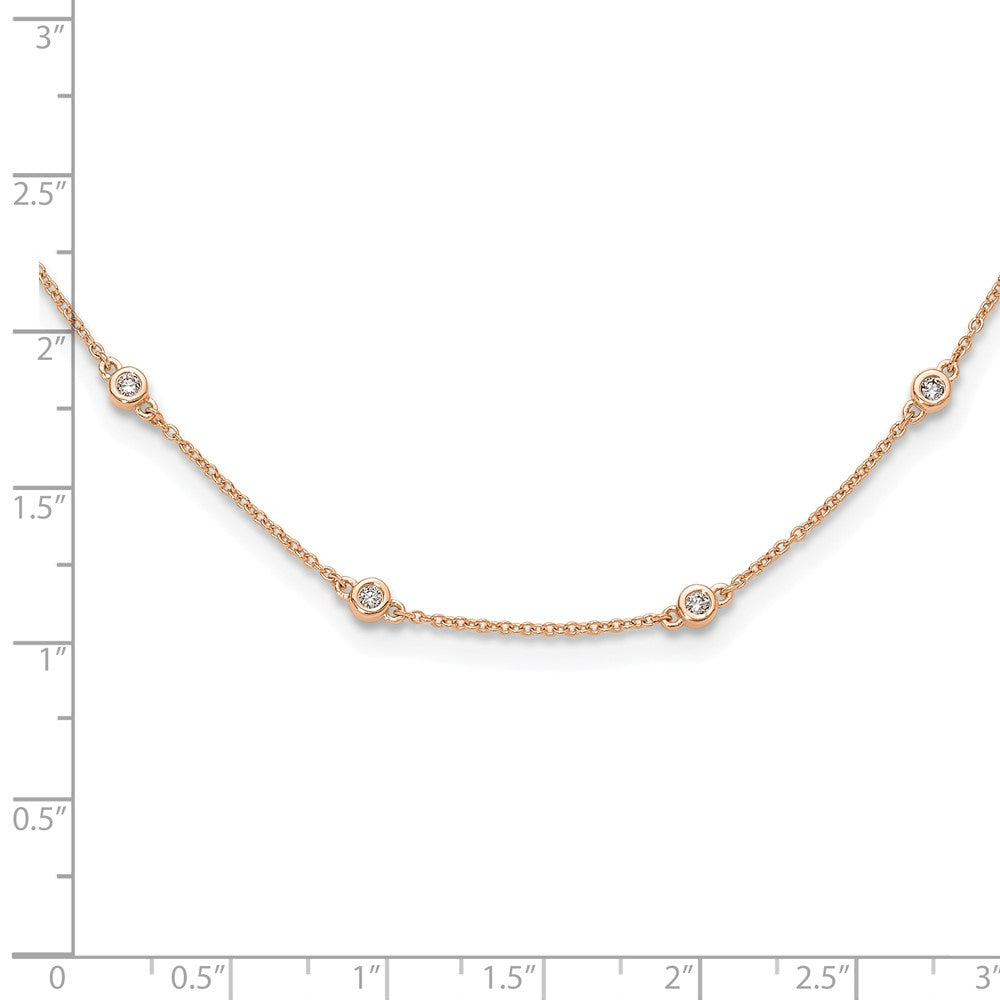 14K Rose Gold True Origin 3/8 Carat Lab Grown Diamond Vs+ F+ Sixteen Station 16 Inch Necklace