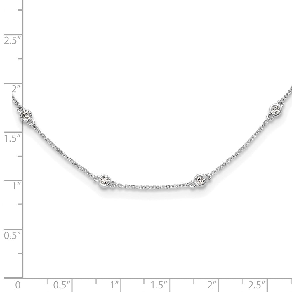 14K White Gold True Origin 1/2 Carat Lab Grown Diamond Vs+ F+ Eighteen Station 18 Inch Necklace