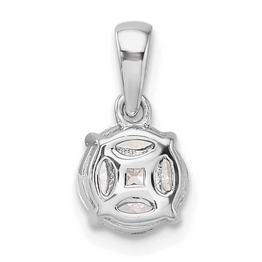 14k White Gold 1/2 Ct. Lab Grown Diamond VS/SI+ G+ Round and Marquise Pendant