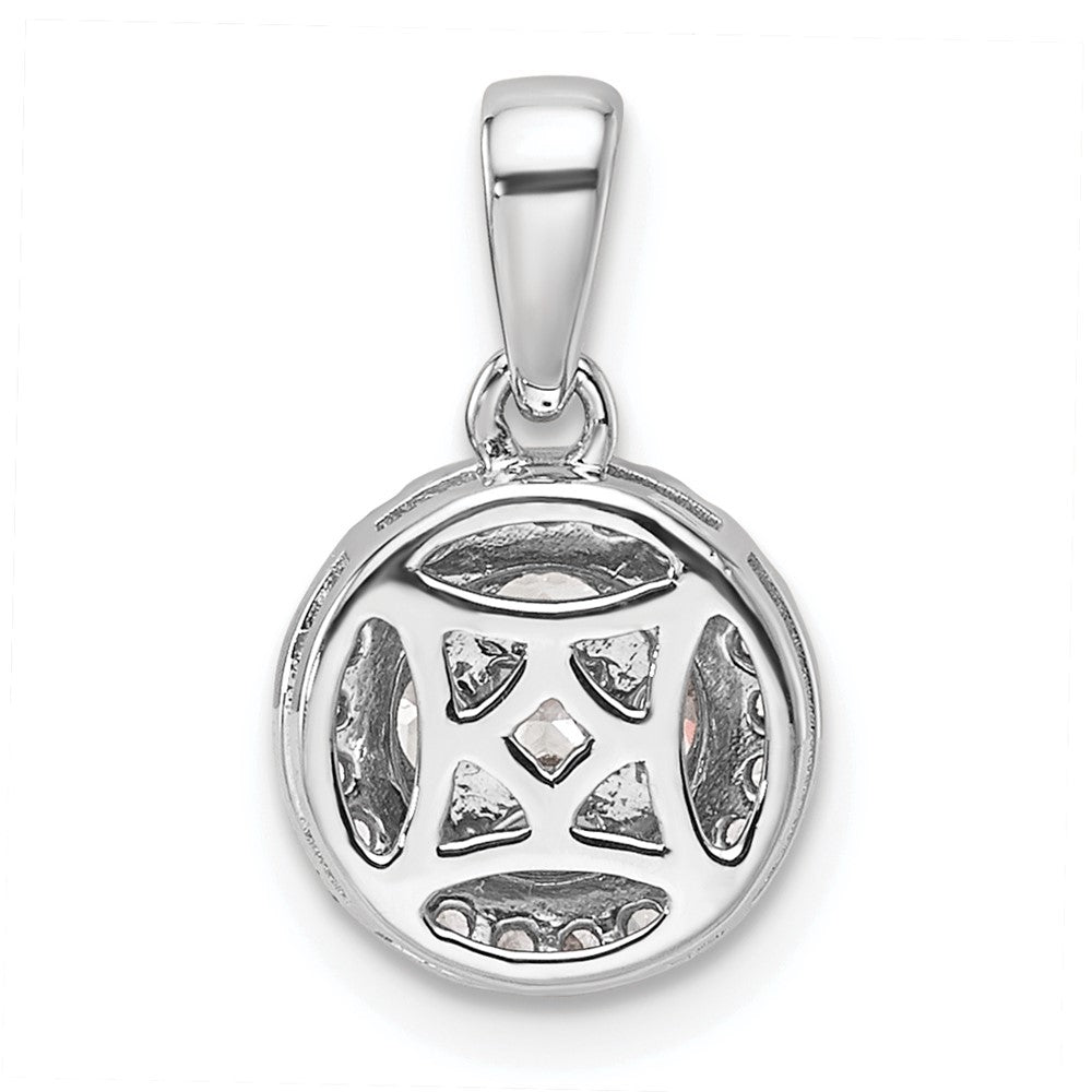 14k White Gold 1/2 Ct. Lab Grown Diamond VS/SI+ G+ Round and Marquise Halo Pendant