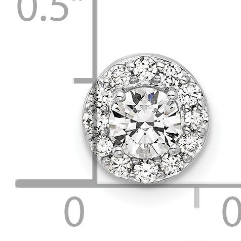 14k White Gold 1/2 Ct. Lab Grown Diamond VS/SI+ G+ Round Halo Chain Slide Pendant