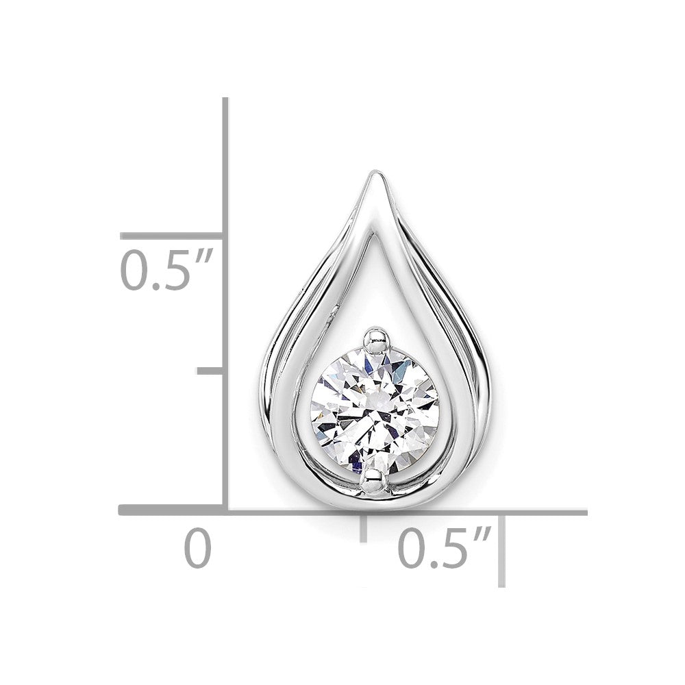 14k White Gold 3/4 Ct. Lab Grown Diamond VS/SI+ G+ Teardrop Chain Slide Pendant