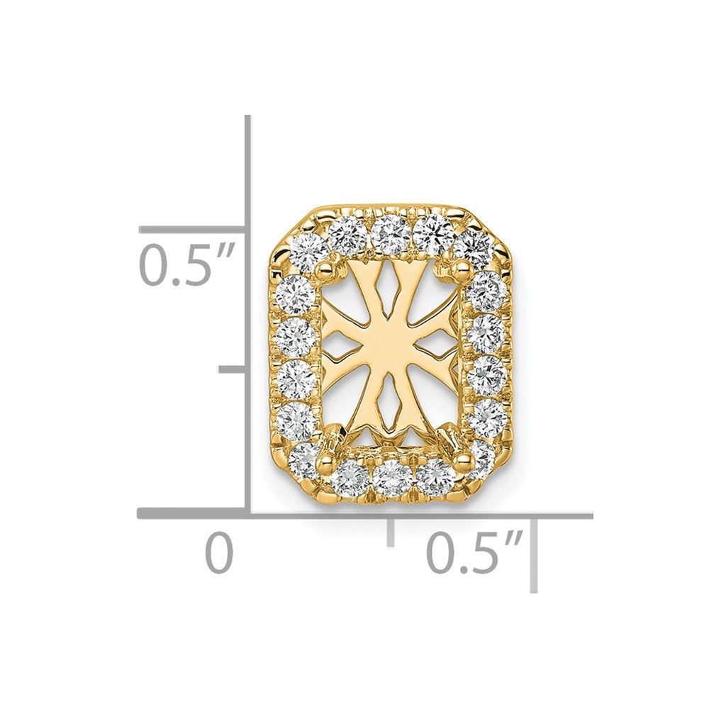 14k Yellow Gold 1/2 Ct. Lab Grown Diamond VS/SI+ G+ Semi Mount Halo Chain Slide Pendant