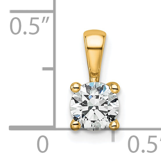 14k Yellow Gold 1/2 Ct. Certified Lab Grown Diamond VS/SI+ G+ Round Four Prong Pendant