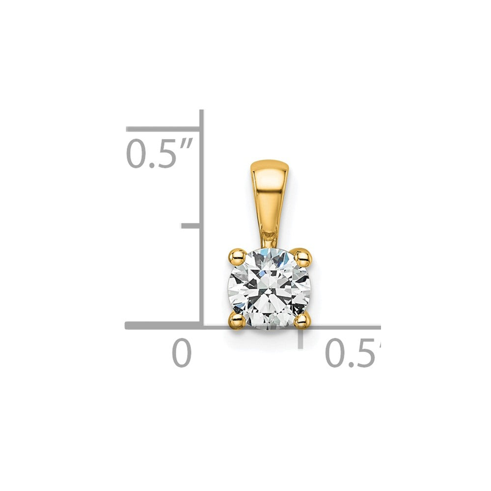 14k Yellow Gold 1/2 Ct. Certified Lab Grown Diamond VS/SI+ G+ Round Complete Four Prong Pendant