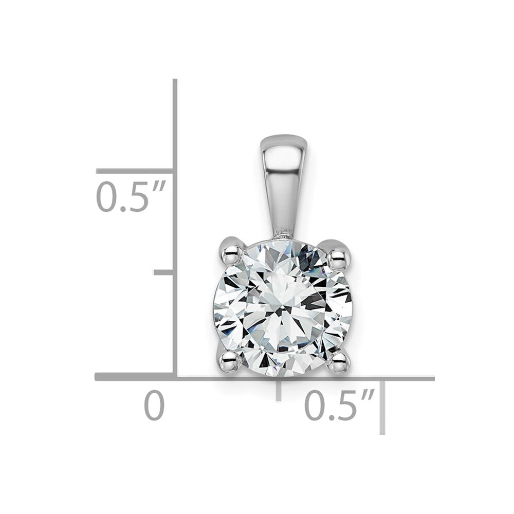 14k White Gold 2 Ct. Certified Lab Grown Diamond VS/SI+ G+ Round Complete Four Prong Pendant