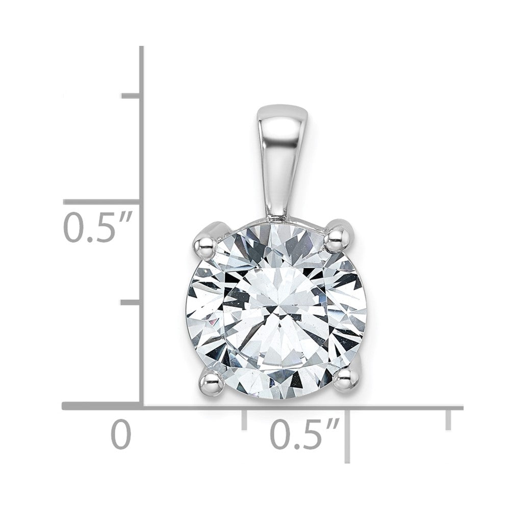 14k White Gold 5 Ct. Certified Lab Grown Diamond VS/SI+ G+ Round Four Prong Pendant