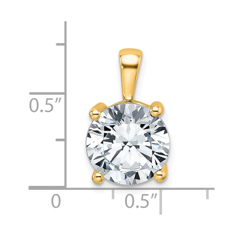 14k Yellow Gold 5 Ct. Lab Grown Diamond VS/SI+ G+ Round Four Prong Pendant