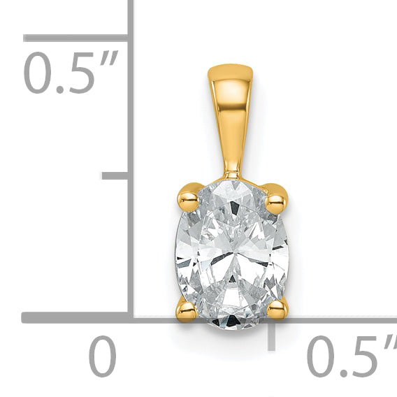 14k Yellow Gold 3/4 Ct. Lab Grown Diamond VS/SI+ G+ Oval Four Prong Pendant