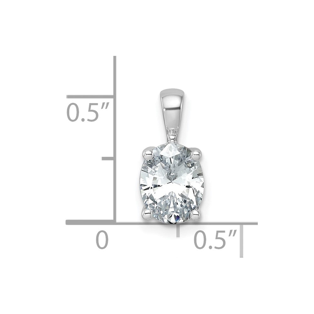 14k White Gold 1 1/2 Ct. Lab Grown Diamond VS/SI+ G+ Oval Complete Four Prong Pendant