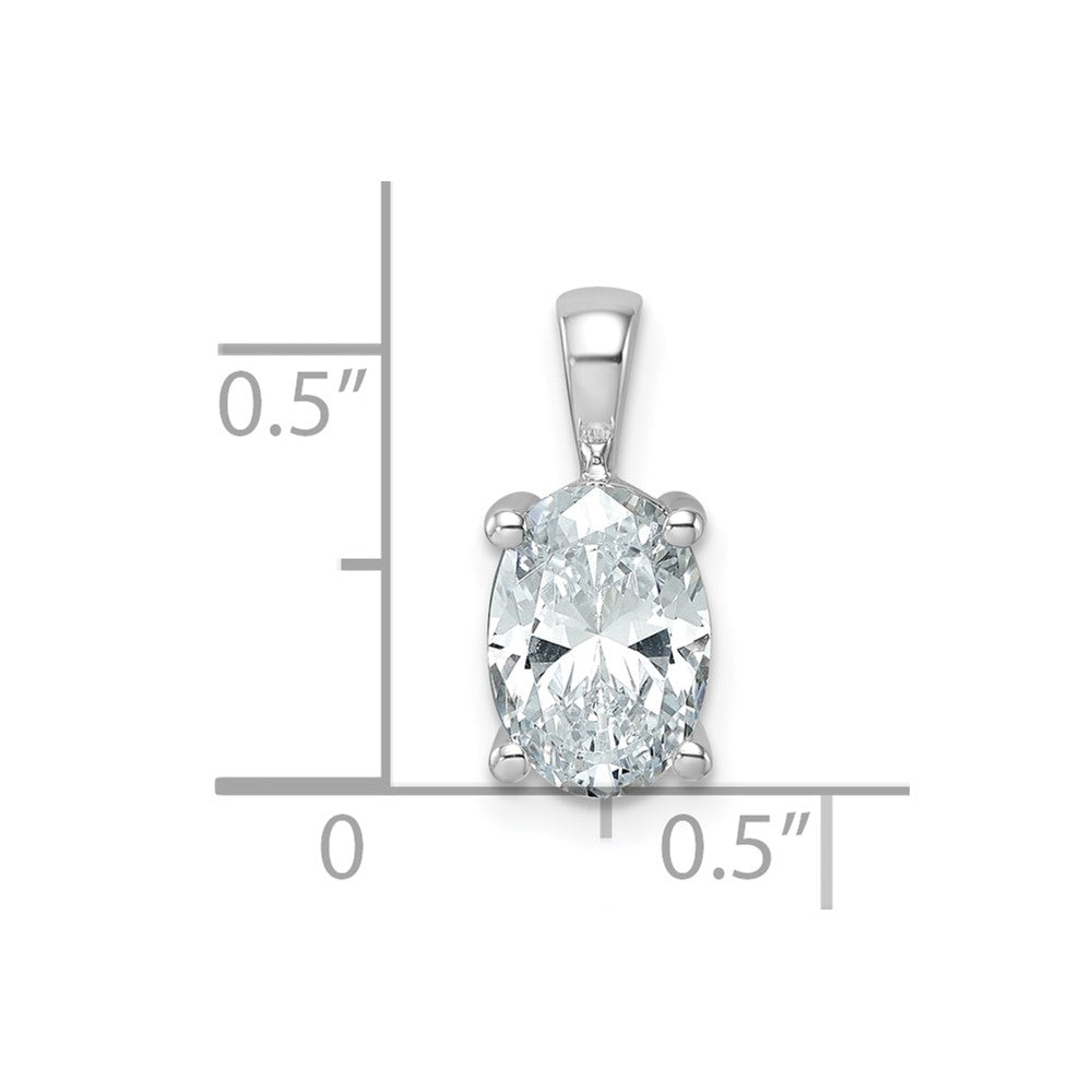 14k White Gold 2 Ct. Lab Grown Diamond VS/SI+ G+ Oval Four Prong Pendant