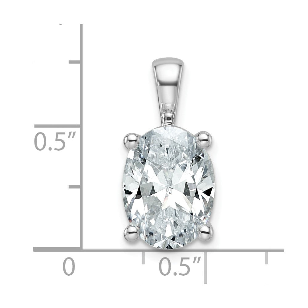 14k White Gold 4 Ct. Certified Lab Grown Diamond VS/SI+ G+ Oval Four Prong Pendant