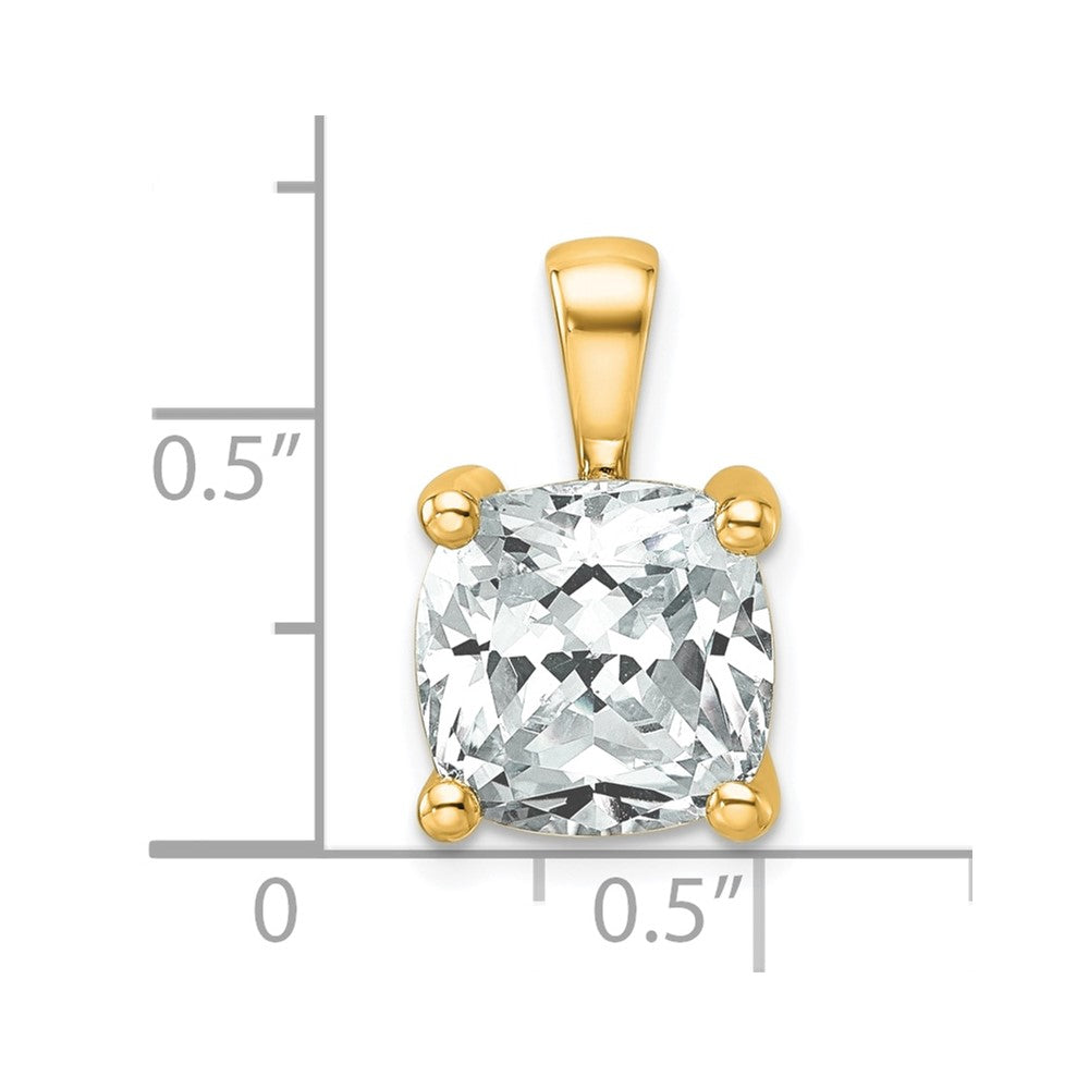 14k Yellow Gold 5 Ct. Certified Lab Grown Diamond VS/SI+ G+ Cushion Four Prong Pendant