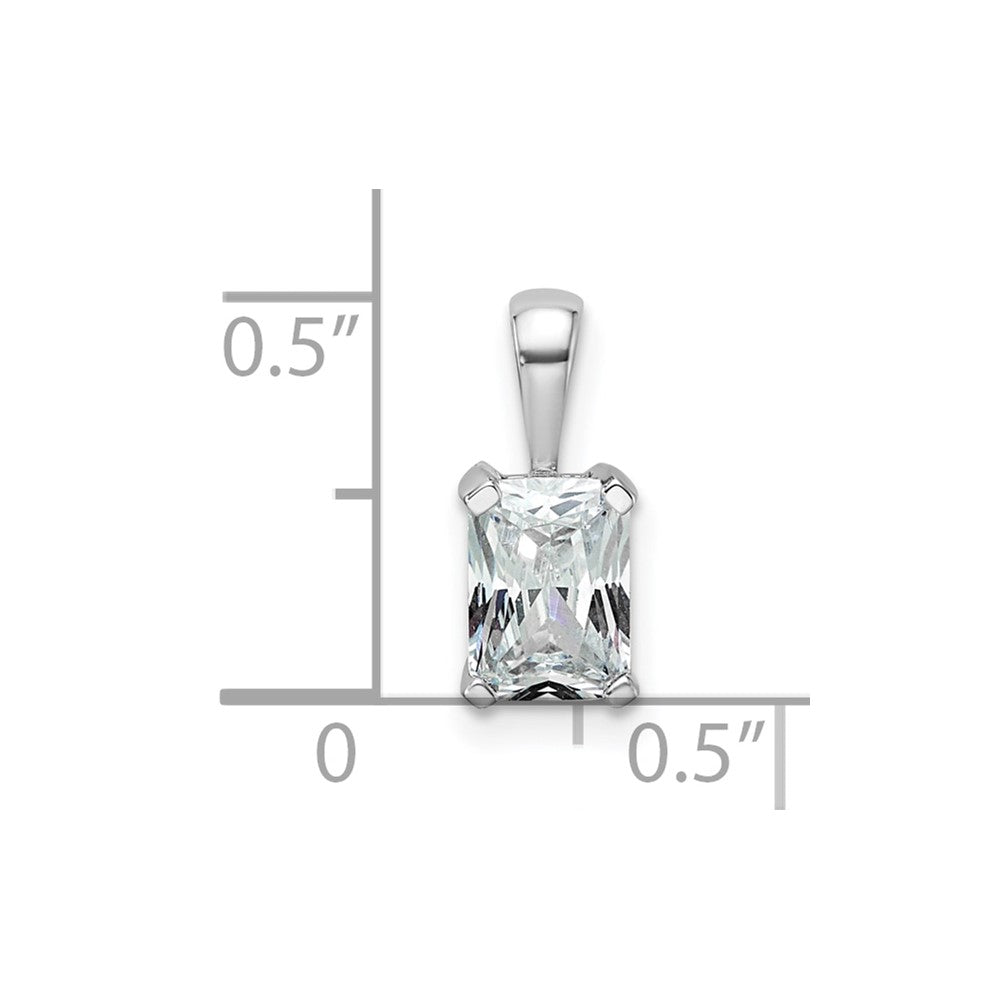 14k White Gold 3/4 Ct. Lab Grown Diamond VS/SI+ G+ Radiant Complete Four Prong Pendant