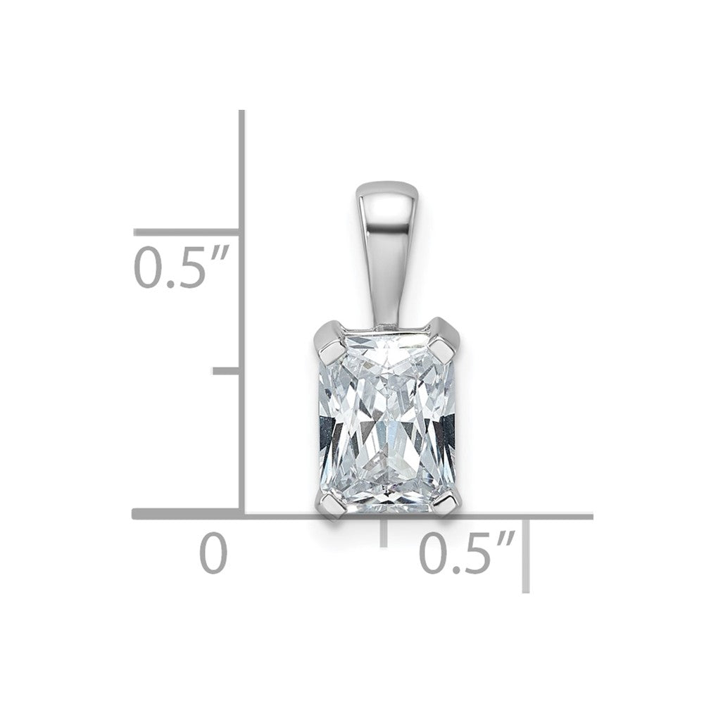 14k White Gold 1 1/2 Ct. Lab Grown Diamond VS/SI+ G+ Radiant Four Prong Pendant