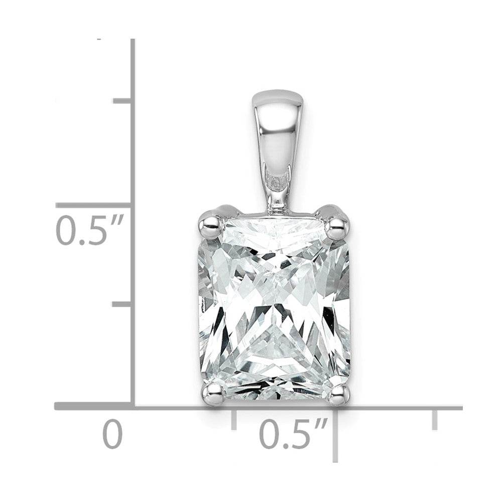 14k White Gold 4 Ct. Certified Lab Grown Diamond VS/SI+ G+ Radiant Four Prong Pendant