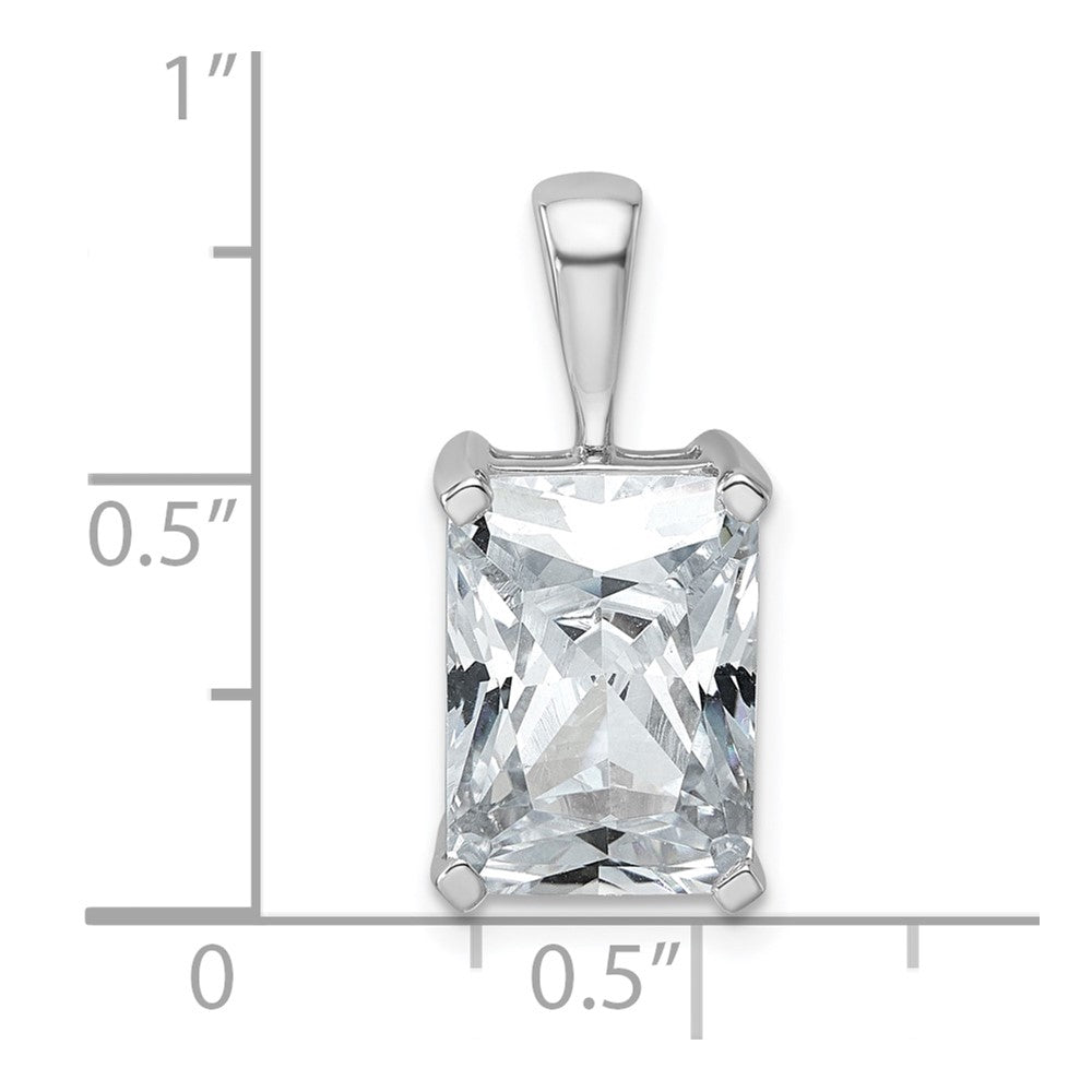 14k White Gold 5 Ct. Certified Lab Grown Diamond VS/SI+ G+ Radiant Complete Four Prong Pendant