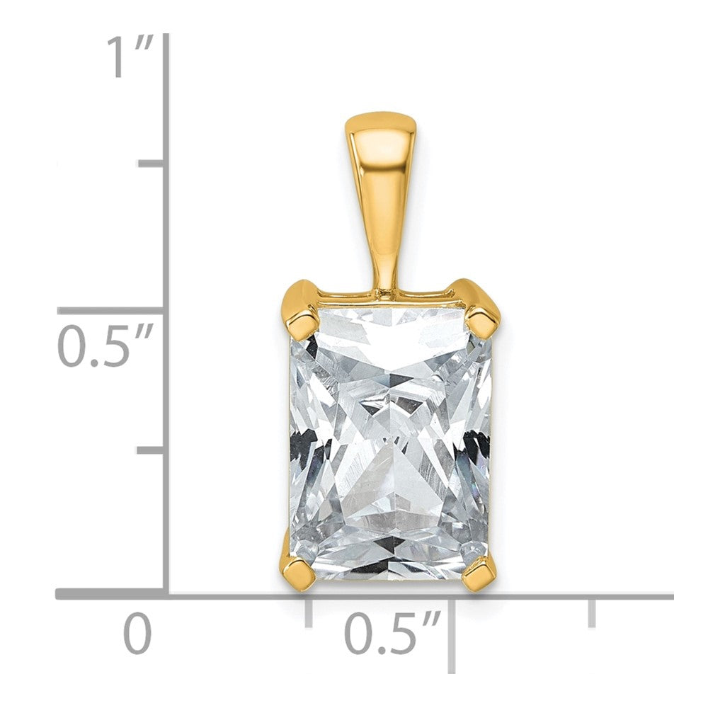 14k Yellow Gold 5 Ct. Lab Grown Diamond VS/SI+ G+ Radiant Complete Four Prong Pendant
